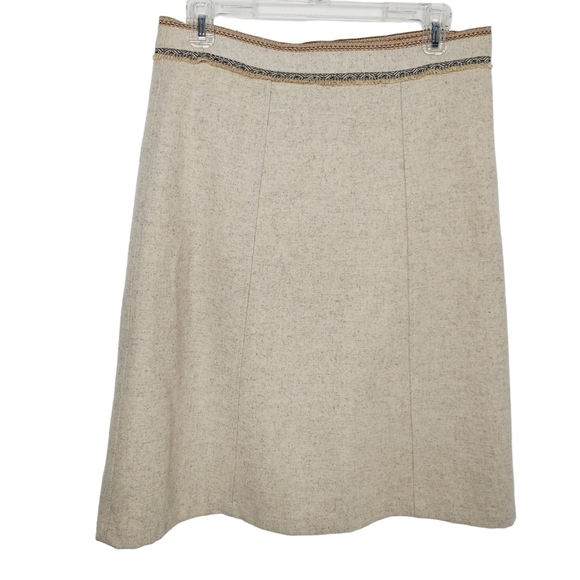 Gap Vintage Cream Wool Blend A Line Skirt Size 8 Western Aztec Trim Yellowstone - Picture 5 of 15
